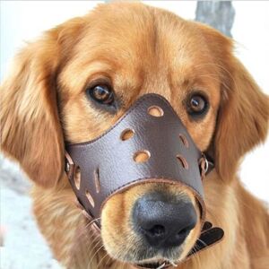 MCBOSON Leather Dog Muzzle, Anti-Barking, Suitable for Large, Small, and Medium-Sized Dogs, L (25—35 kg) MCBOSON Leather Dog Muzzle, Anti-Barking, Suitable for Large, Small, and Medium-Sized Dogs, L (25—35 kg)