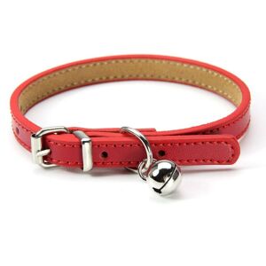 Serbia - Collier en cuir pour chats et chiots, réglable 20cm-27cm cm-rouge Serbia - Collier en cuir pour chats et chiots, réglable 20cm-27cm cm-rouge