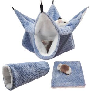 Serbia - Lot de 3 bleu hamacs pour rat, cochon d'Inde, tunnel suspendu et lit chaud, accessoires de cage pour furet, hamster, chinchilla, sucre Serbia - Lot de 3 bleu hamacs pour rat, cochon d'Inde, tunnel suspendu et lit chaud, accessoires de cage pour furet, hamster, chinchilla, sucre