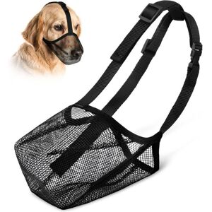 SNQ M Dog Muzzle, Muzzle with Adjustable Straps, Covered in Soft PVC Mesh, Safe and Breathable, Prevents Barking, Ingesting Debris, and Biting Strangers SNQ M Dog Muzzle, Muzzle with Adjustable Straps, Covered in Soft PVC Mesh, Safe and Breathable, Prevents Barking, Ingesting Debris, and Biting Strangers