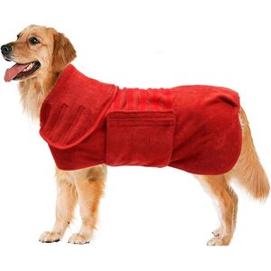 SERBIA L-Rouge Peignoir Microfibre Super absorbante pour Chien, Sac de séchage Rapide pour Chien avec Extensible Ceinture, Manteau de séchage pour Animaux, SERBIA L-Rouge Peignoir Microfibre Super absorbante pour Chien, Sac de séchage Rapide pour Chien avec Extensible Ceinture, Manteau de séchage pour Animaux,