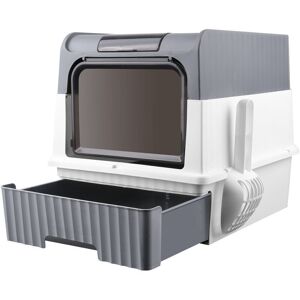 Groofoo - Maison de Toilette pour Chats Fermée,Bac à litière pour chat avec couvercle,avec Couvercle,Tiroir à Litière avec Pelle,WC pour Chats,49 x Groofoo - Maison de Toilette pour Chats Fermée,Bac à litière pour chat avec couvercle,avec Couvercle,Tiroir à Litière avec Pelle,WC pour Chats,49 x