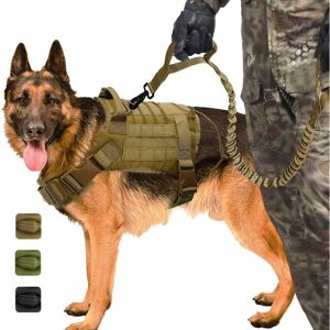Tinor - Military Tactical Dog K9 Working Dog Vest Nylon Bungee Leash Service Dog Military Training Hunting for Medium Large Dogs Tinor - Military Tactical Dog K9 Working Dog Vest Nylon Bungee Leash Service Dog Military Training Hunting for Medium Large Dogs