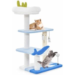 Costway - Ocean-themed Cat Tree 3-level Cat Tower Activity Center Sisal Scratching Posts Costway - Ocean-themed Cat Tree 3-level Cat Tower Activity Center Sisal Scratching Posts