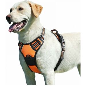 Cyslmuk - Orange, Dog Harness, Adjustable Reflective Anti-Taraction Dog Harness, Easy to Put on, with Control Handle, Breathable Dog Harness, Cyslmuk - Orange, Dog Harness, Adjustable Reflective Anti-Taraction Dog Harness, Easy to Put on, with Control Handle, Breathable Dog Harness,
