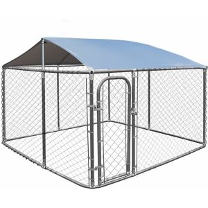 COSTWAY Outdoor Dog Playpen Heavy Duty Dog Kennel Metal Dog Fence With Weterproof Cover COSTWAY Outdoor Dog Playpen Heavy Duty Dog Kennel Metal Dog Fence With Weterproof Cover
