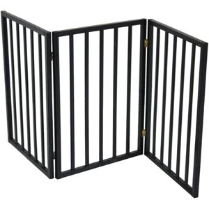 Oypla - Black Dog Safety Folding Wooden Pet Gate Portable Indoor Barrier Oypla - Black Dog Safety Folding Wooden Pet Gate Portable Indoor Barrier