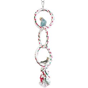MEMKEY Parakeet Bird Toys, Parrot Swing Ring, Cotton Rope Perch, Parrot Chew Toys for Cockatiels, Three Rings MEMKEY Parakeet Bird Toys, Parrot Swing Ring, Cotton Rope Perch, Parrot Chew Toys for Cockatiels, Three Rings