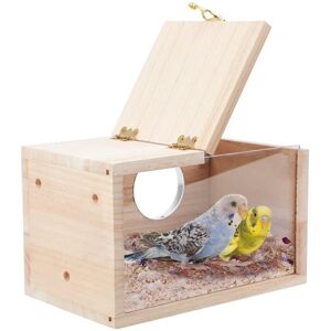 Tlily - Parakeet Nesting Box Transparent Bird House for Cage Wood Breeding Parrot Cockatiel Lovebirds Tlily - Parakeet Nesting Box Transparent Bird House for Cage Wood Breeding Parrot Cockatiel Lovebirds