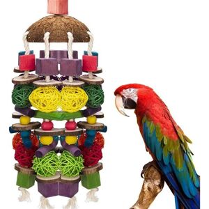 TEHTUY Parrot Chew Toy for Birds, 22-inch Large Natural Wood Parrot Toy, Bird Chew Toy, Biting Toy for Large Parrots, African Grey Parrots TEHTUY Parrot Chew Toy for Birds, 22-inch Large Natural Wood Parrot Toy, Bird Chew Toy, Biting Toy for Large Parrots, African Grey Parrots