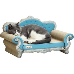 Cat Scratching Board 2-in-1 Cardboard with Catnip, Blue - Pawhut Cat Scratching Board 2-in-1 Cardboard with Catnip, Blue - Pawhut
