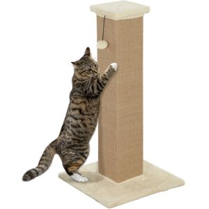 Pawhut - 81cm Cat Scratching Post w/ Jute Rope, Hanging Ball, Soft Plush Beige Pawhut - 81cm Cat Scratching Post w/ Jute Rope, Hanging Ball, Soft Plush Beige