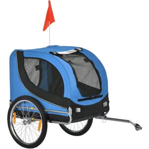 Pawhut - Steel Dog Bike Trailer Pet Cart Carrier for Bicycle Kit Water Resistant Blue Pawhut - Steel Dog Bike Trailer Pet Cart Carrier for Bicycle Kit Water Resistant Blue