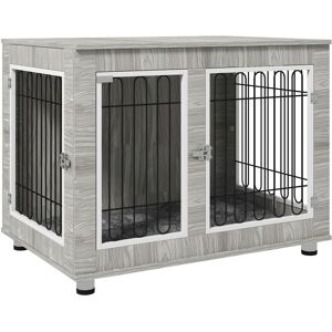 Pawhut - Dog Crate Furniture, Dog Crate End Table w/ Soft Cushion, Double Door Pawhut - Dog Crate Furniture, Dog Crate End Table w/ Soft Cushion, Double Door