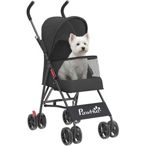 PawHut Foldable Dog Stroller with Mesh Windows for Mini Dogs, Black PawHut Foldable Dog Stroller with Mesh Windows for Mini Dogs, Black