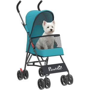 PawHut Foldable Dog Stroller with Mesh Windows for Mini Dogs, Dark Green PawHut Foldable Dog Stroller with Mesh Windows for Mini Dogs, Dark Green