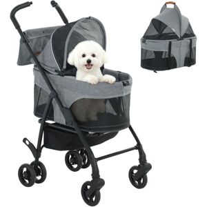 PawHut Foldable Pet Stroller, Dog Cat Stroller with Detachable Carrier PawHut Foldable Pet Stroller, Dog Cat Stroller with Detachable Carrier