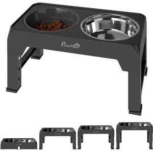 PawHut Raised Dog Bowl, Foldable Elevated Dog bowls, 4 Heights Adjustable PawHut Raised Dog Bowl, Foldable Elevated Dog bowls, 4 Heights Adjustable