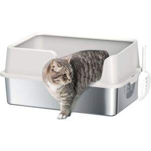 PawHut Stainless Steel - Raised 13 cm Sides - Detachable Rim - 60 x 40 x 28 cm - Litter Box PawHut Stainless Steel - Raised 13 cm Sides - Detachable Rim - 60 x 40 x 28 cm - Litter Box