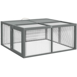 PawHut - Rabbit Run - Grey - Wood - Cage PawHut - Rabbit Run - Grey - Wood - Cage