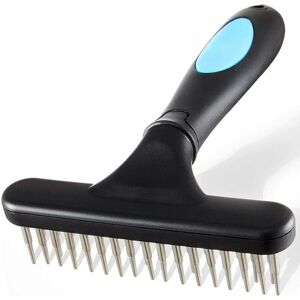 Héloise - Pet Grooming Brush Double Row Dog Rake Dog Deshedding Rake Hair Brush Massage Dematting Bar with Teeth 33 Héloise - Pet Grooming Brush Double Row Dog Rake Dog Deshedding Rake Hair Brush Massage Dematting Bar with Teeth 33
