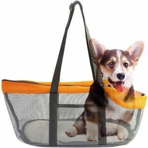 Héloise - Pet Mesh Purse Cat Dog Carrier Foldable Shoulder Bag for Puppy Small Cat (Orange) Héloise - Pet Mesh Purse Cat Dog Carrier Foldable Shoulder Bag for Puppy Small Cat (Orange)