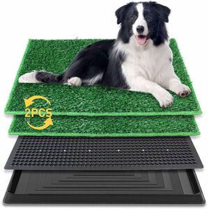 KAKET Pet toilet, dog toilet with trays and 2 artificial grass mats, 76 × 51 cm, green KAKET Pet toilet, dog toilet with trays and 2 artificial grass mats, 76 × 51 cm, green