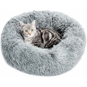 Lune - Pet Winter Warm Plush Round Mat Non-Slip Base (Light Gray, 40cm) 1pcs Lune - Pet Winter Warm Plush Round Mat Non-Slip Base (Light Gray, 40cm) 1pcs