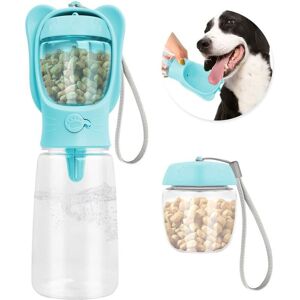 DEWDAT Portable Dog Water Bottle 550ml, Multifunctional Pet Water Bottle with 80ml Food Cup, Pets Travel Bottle, Puppy Water Dispenser Gourd DEWDAT Portable Dog Water Bottle 550ml, Multifunctional Pet Water Bottle with 80ml Food Cup, Pets Travel Bottle, Puppy Water Dispenser Gourd