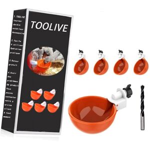Toolive - Professional Chicken Waterer Cups, Chicken Water Feeder , Automatic Chicken Waterer Kit Suitable for Chick Quail Rabbit Duck Goose Turkey Toolive - Professional Chicken Waterer Cups, Chicken Water Feeder , Automatic Chicken Waterer Kit Suitable for Chick Quail Rabbit Duck Goose Turkey