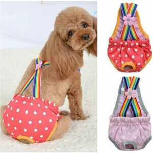 Cyslmuk - 2Pcs Puppy Sanitary Pants Bib Panties Physiological Diapers Safety Pants for Small Dogs,S Cyslmuk - 2Pcs Puppy Sanitary Pants Bib Panties Physiological Diapers Safety Pants for Small Dogs,S