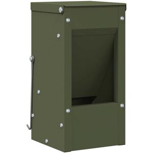 Rabbit Feeder Olive Green 12.5 x 12.5 x 25 cm Cold-Rolled Steel vidaXL Rabbit Feeder Olive Green 12.5 x 12.5 x 25 cm Cold-Rolled Steel vidaXL