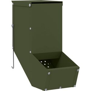 Rabbit Feeder Olive Green 12.5 x 26 x 28.5 cm Cold-Rolled Steel vidaXL Rabbit Feeder Olive Green 12.5 x 26 x 28.5 cm Cold-Rolled Steel vidaXL