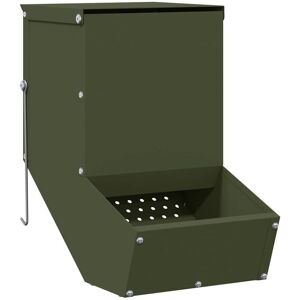 Rabbit Feeder Olive Green 17.5 x 26 x 28.5 cm Cold-Rolled Steel vidaXL Rabbit Feeder Olive Green 17.5 x 26 x 28.5 cm Cold-Rolled Steel vidaXL