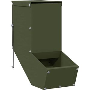 Rabbit Feeder Olive Green 12.5 x 26 x 28.5 cm Cold-Rolled Steel vidaXL Rabbit Feeder Olive Green 12.5 x 26 x 28.5 cm Cold-Rolled Steel vidaXL