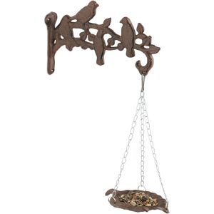 Relaxdays - Bird Bath, Cast Iron, hwd: 42 x 25 x 10.5 cm, Water and Feeding Station, Wall-Mounted, Vintage Look, Brown Relaxdays - Bird Bath, Cast Iron, hwd: 42 x 25 x 10.5 cm, Water and Feeding Station, Wall-Mounted, Vintage Look, Brown