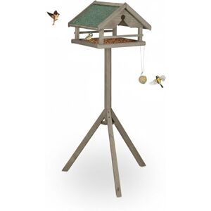 Relaxdays bird feeder with stand, weatherproof asphalt roof, garden, balcony & terrace, fir wood, brown Relaxdays bird feeder with stand, weatherproof asphalt roof, garden, balcony & terrace, fir wood, brown
