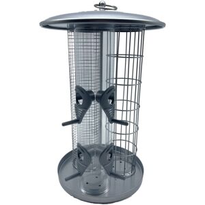 Relaxdays bird feeding station, 3-in-1 feeder for mixed seed, fat balls & peanuts, weatherproof, iron, silver Relaxdays bird feeding station, 3-in-1 feeder for mixed seed, fat balls & peanuts, weatherproof, iron, silver