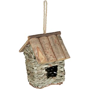 Relaxdays Bird Nest, For Hanging, Balcony, Terrace, Garden, Wood, Straw, H x W x D: 20 x 13.5 x 16 cm, Natural Relaxdays Bird Nest, For Hanging, Balcony, Terrace, Garden, Wood, Straw, H x W x D: 20 x 13.5 x 16 cm, Natural