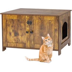 Relaxdays Cat Cabinet for Litter Tray, Partition, Side Entrance, HWD 46x78.5x44.5cm, Dark Brown Relaxdays Cat Cabinet for Litter Tray, Partition, Side Entrance, HWD 46x78.5x44.5cm, Dark Brown