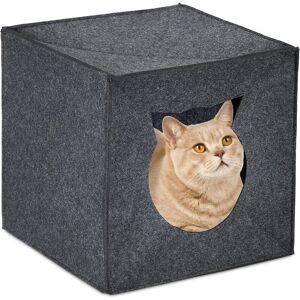 Relaxdays - Pet Cave Felt, Cat Box for Shelf, Square, hwd: 33 x 33 x 33 cm, Foldable, Kitties & Small Dogs, Anthracite Relaxdays - Pet Cave Felt, Cat Box for Shelf, Square, hwd: 33 x 33 x 33 cm, Foldable, Kitties & Small Dogs, Anthracite