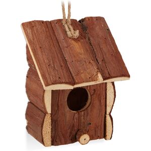 Relaxdays Bird House, Wooden Nesting Box, Decorative Shelter, H x W x D: 26.5 x 18 x 12 cm, natural/white Relaxdays Bird House, Wooden Nesting Box, Decorative Shelter, H x W x D: 26.5 x 18 x 12 cm, natural/white