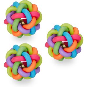 Relaxdays - Dog Toy Set Of 3, Tug Toys, Bite & Chew, Dog Ball, Puppy, Small & Medium Dogs, Multipack, Multicoloured Relaxdays - Dog Toy Set Of 3, Tug Toys, Bite & Chew, Dog Ball, Puppy, Small & Medium Dogs, Multipack, Multicoloured