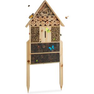 Relaxdays - Free-Standing xl Insect Hotel, Nest Help for Bees, Butterflies, Ladybugs, Wood, HxWxD: 79 x 39 x 13 cm, Natural Brown Relaxdays - Free-Standing xl Insect Hotel, Nest Help for Bees, Butterflies, Ladybugs, Wood, HxWxD: 79 x 39 x 13 cm, Natural Brown