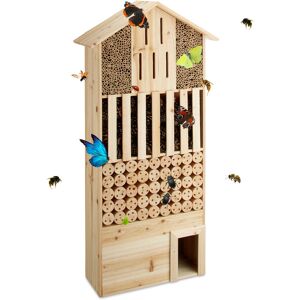 Relaxdays - Free-Standing xxl Insect Hotel, Nest Help for Bees, Butterflies, Hedgehogs, Wood, HxWxD: 118 x 57 x 24 cm, Natural Brown Relaxdays - Free-Standing xxl Insect Hotel, Nest Help for Bees, Butterflies, Hedgehogs, Wood, HxWxD: 118 x 57 x 24 cm, Natural Brown
