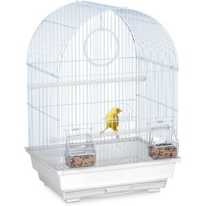 Relaxdays - Bird Cage, Birdcage, Perches, Swing, Feeders, h x w x d 49.5 x 34.5 x 31 cm, White Relaxdays - Bird Cage, Birdcage, Perches, Swing, Feeders, h x w x d 49.5 x 34.5 x 31 cm, White