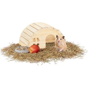 Relaxdays - Hamster House Made of Wood, Cage Accessories for Rodents, hwd: 10 x 18,5 x 13 cm, Mice Shelter, Natural Wood Relaxdays - Hamster House Made of Wood, Cage Accessories for Rodents, hwd: 10 x 18,5 x 13 cm, Mice Shelter, Natural Wood
