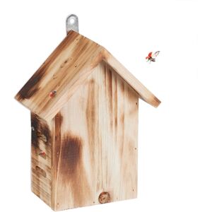 Relaxdays - Ladybird House, Untreated Fir Wood, HxWxD: 22 x 17 x 10 cm, for Hanging up, Insect Hotel for Ladybirds, Brown Relaxdays - Ladybird House, Untreated Fir Wood, HxWxD: 22 x 17 x 10 cm, for Hanging up, Insect Hotel for Ladybirds, Brown