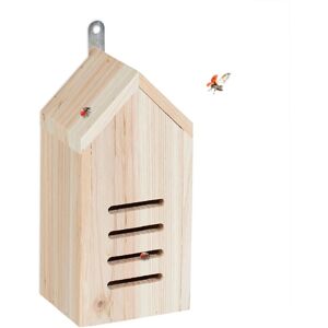 Relaxdays - Ladybird House, Untreated Fir Wood, HxWxD: 25 x 12 x 10 cm, for Hanging, Insect Hotel for Ladybirds, Natural Relaxdays - Ladybird House, Untreated Fir Wood, HxWxD: 25 x 12 x 10 cm, for Hanging, Insect Hotel for Ladybirds, Natural
