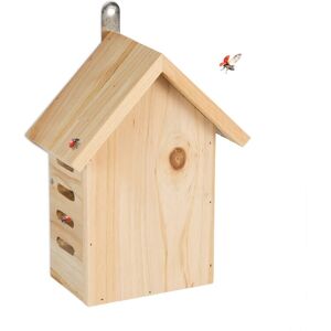 Relaxdays - Ladybird House, Untreated Fir Wood, HxWxD: 22.5 x 17 x 10 cm, for Hanging, Insect Hotel for Ladybirds, Natural Relaxdays - Ladybird House, Untreated Fir Wood, HxWxD: 22.5 x 17 x 10 cm, for Hanging, Insect Hotel for Ladybirds, Natural